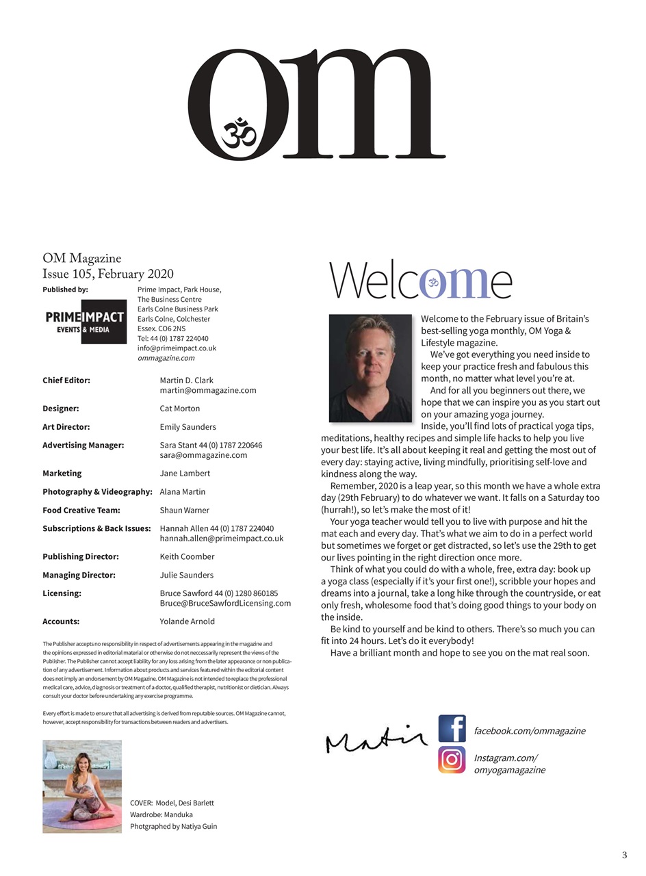 OM Yoga Magazine Preview Pages