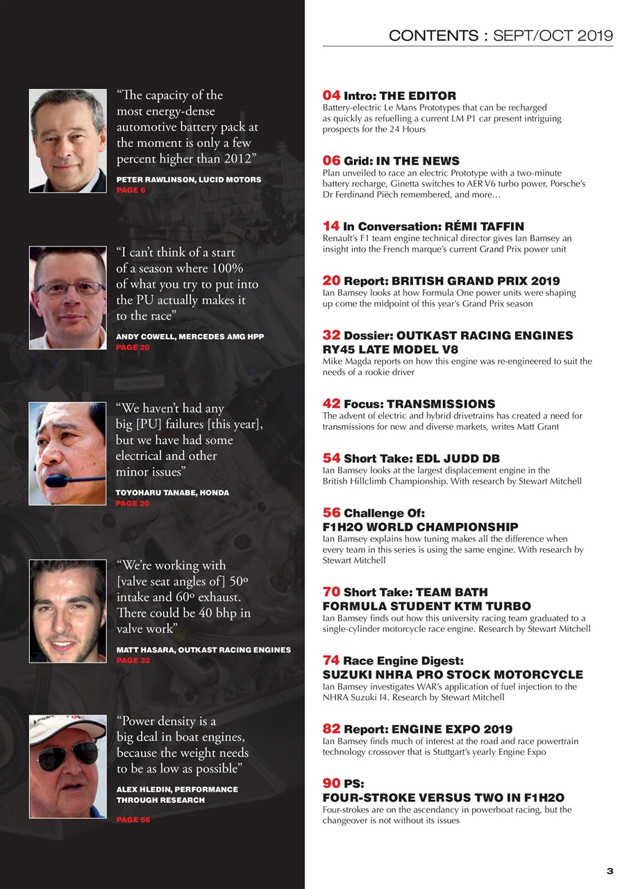 Race Engine Technology Preview Pages