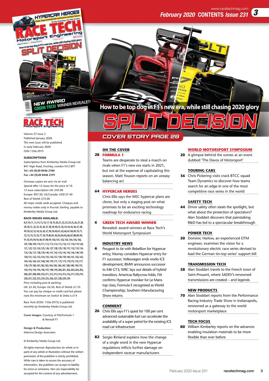 Race Tech Preview Pages