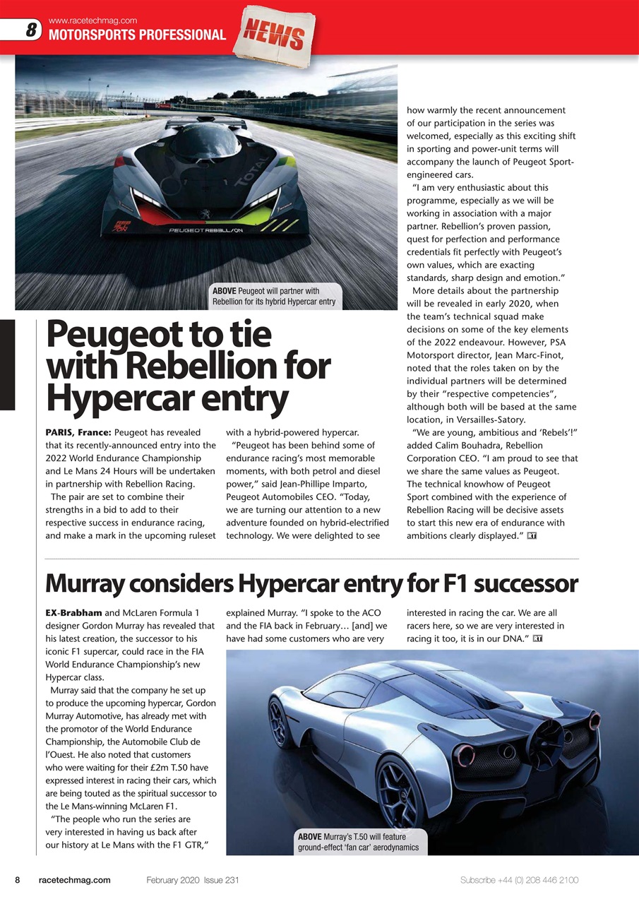Race Tech Preview Pages