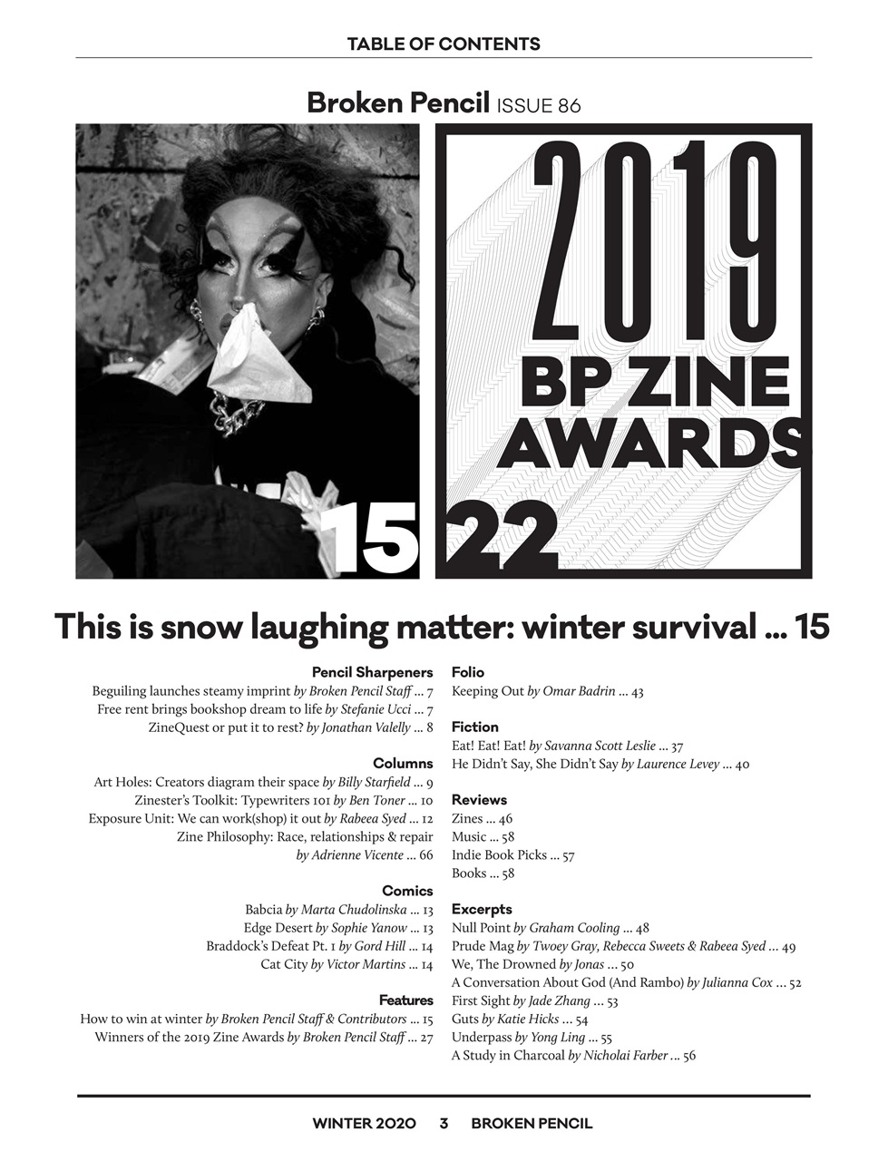 Broken Pencil Preview Pages