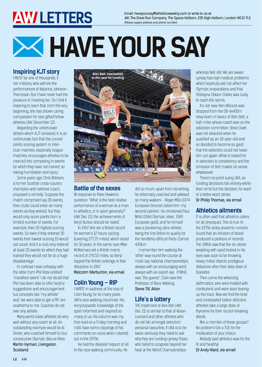 AW – Athletics Weekly Magazine Preview Pages