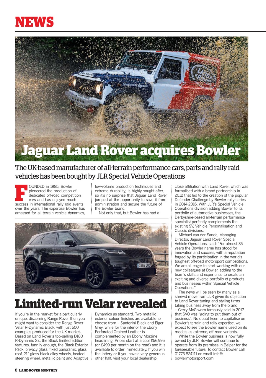 Land Rover Monthly Preview Pages