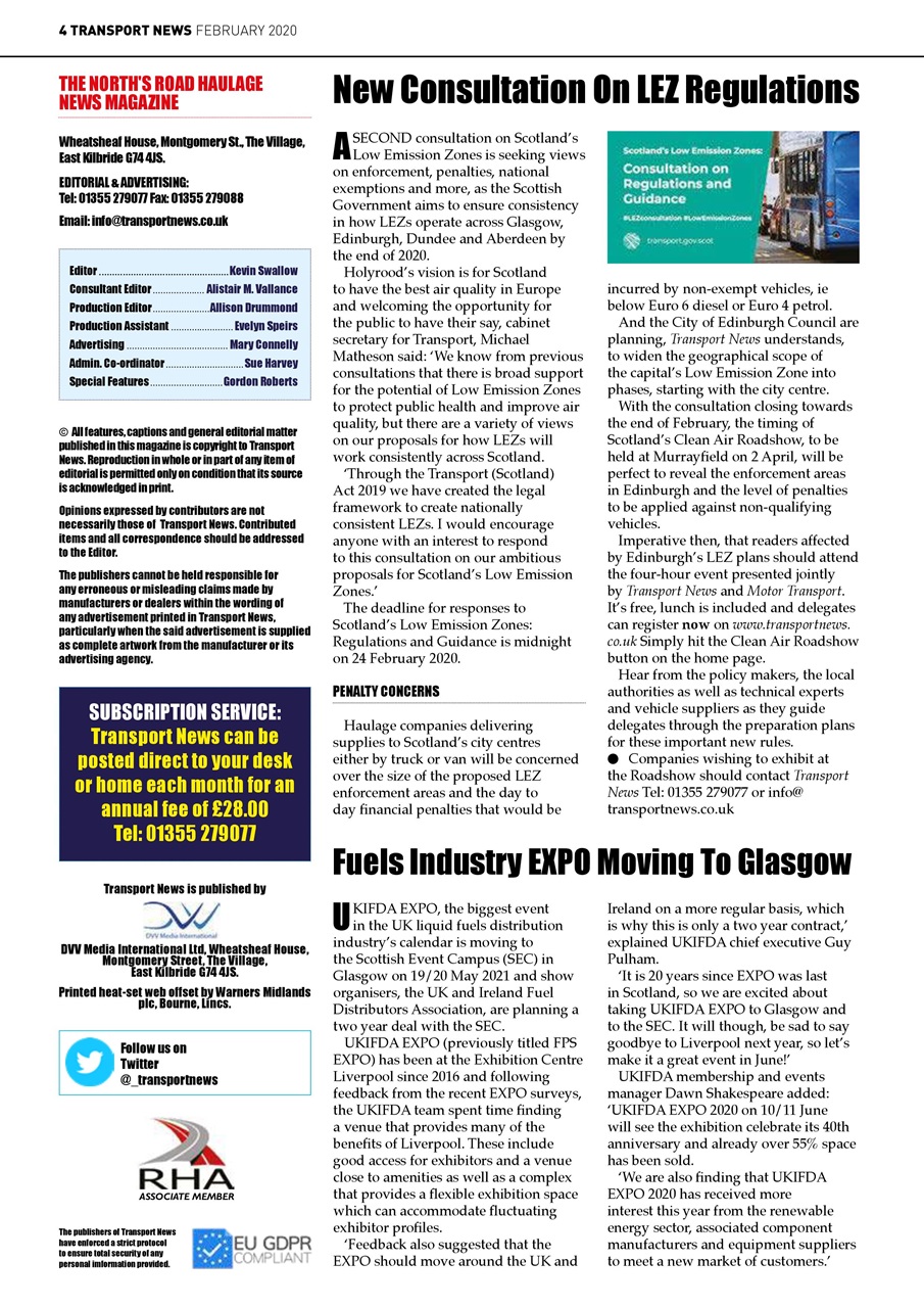 Transport News Preview Pages