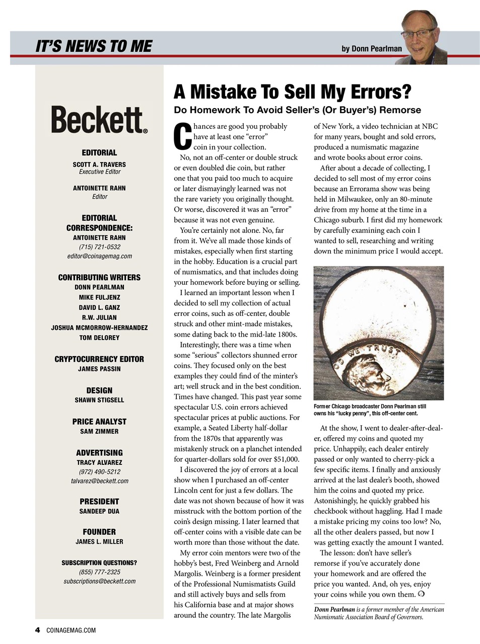 COINage Magazine Preview Pages