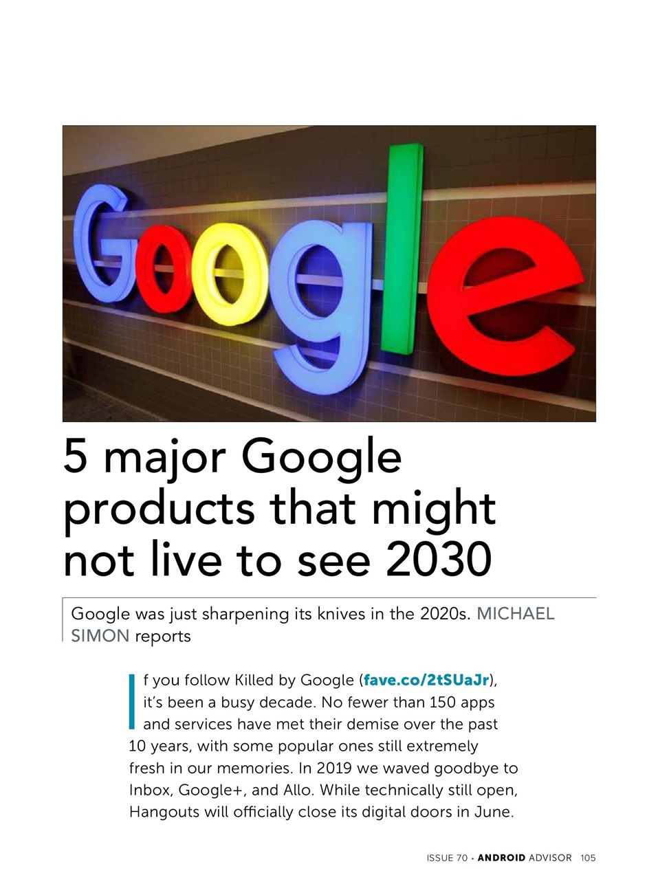 Android Advisor Preview Pages