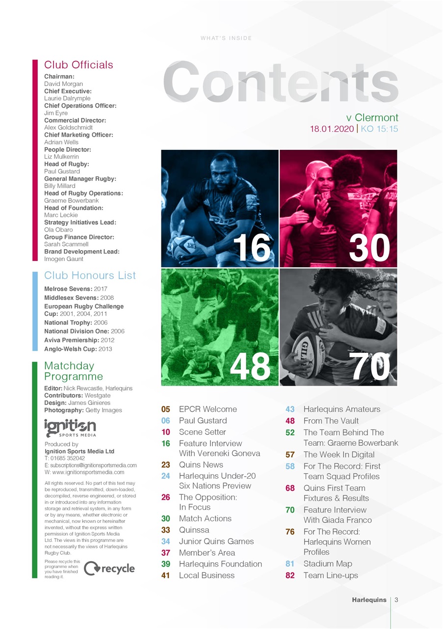 Harlequins Preview Pages