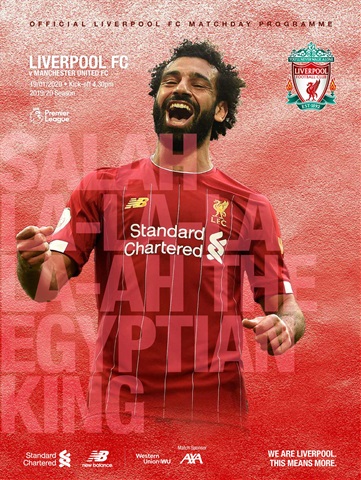 Liverpool FC Programmes issue vs Manchester United 19/20