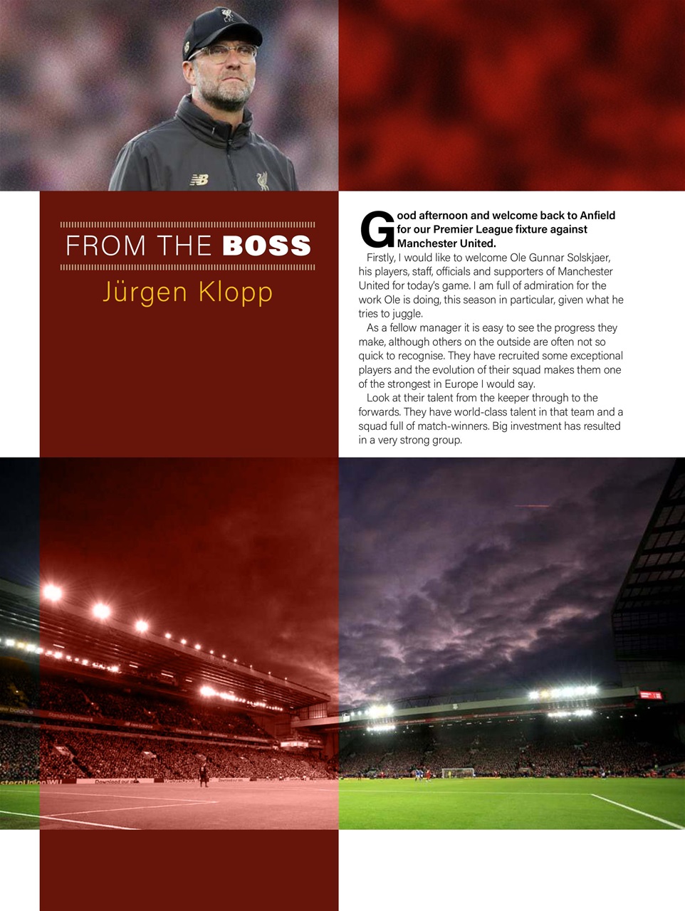 Liverpool FC Programmes Preview Pages