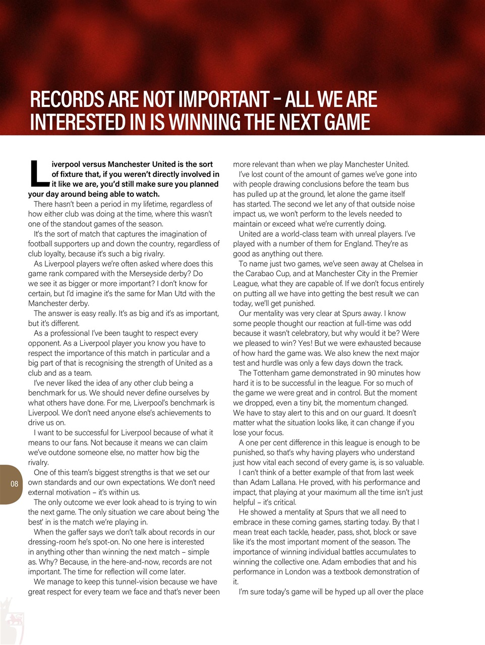 Liverpool FC Programmes Preview Pages
