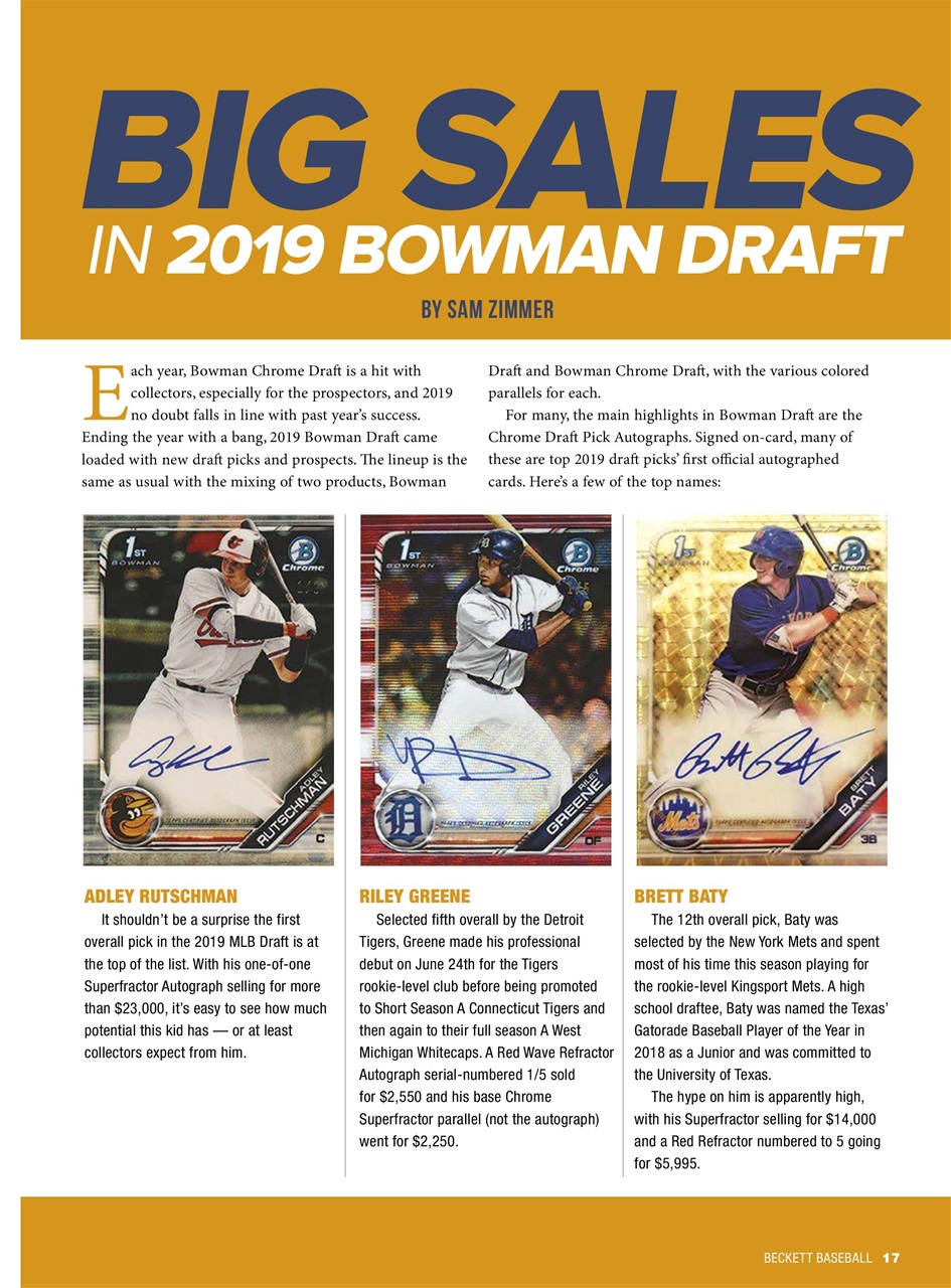 Beckett Baseball Magazine Preview Pages