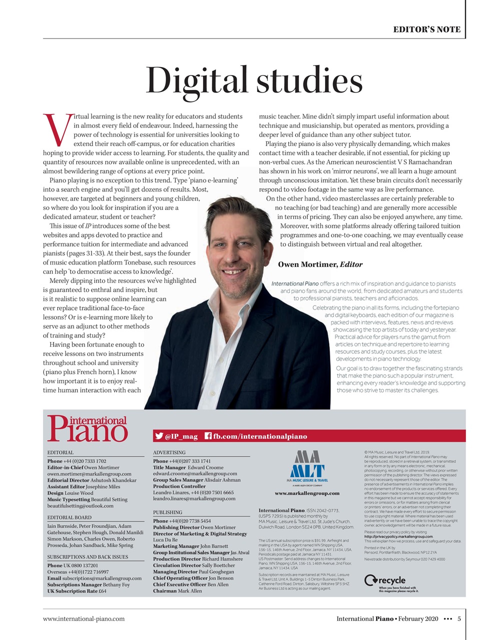 International Piano Preview Pages