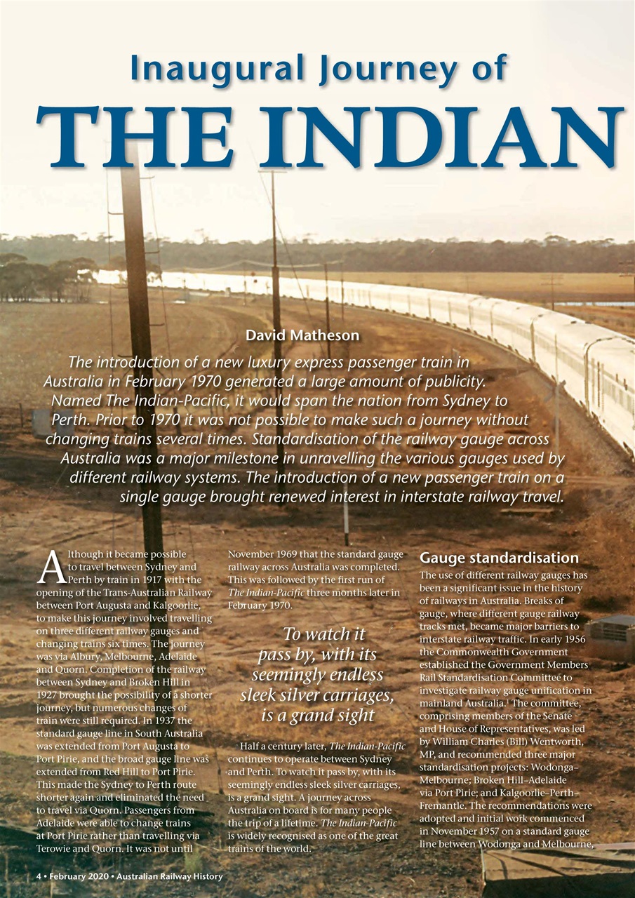 Australian Railway History Preview Pages