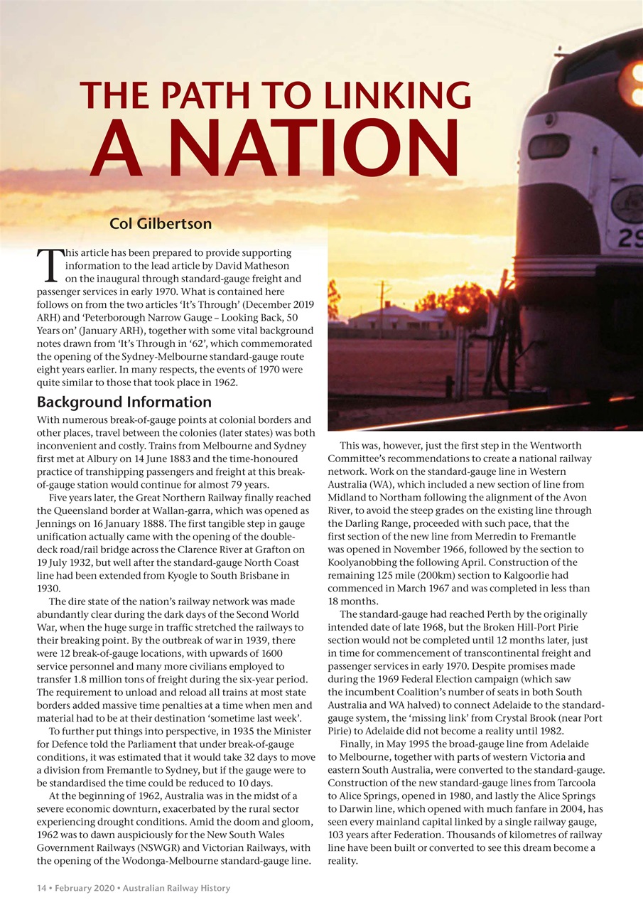 Australian Railway History Preview Pages