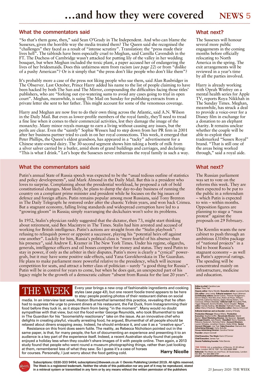 The Week Preview Pages