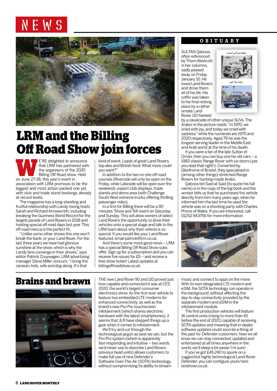 Land Rover Monthly Preview Pages