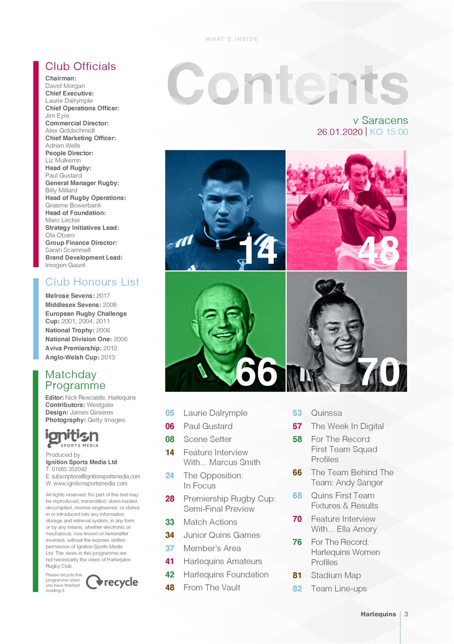 Harlequins Preview Pages