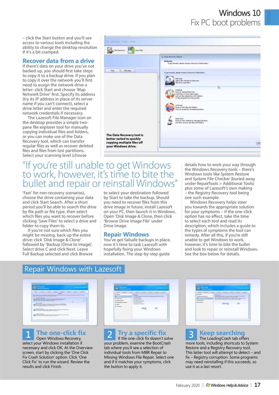 Windows Help & Advice Preview Pages