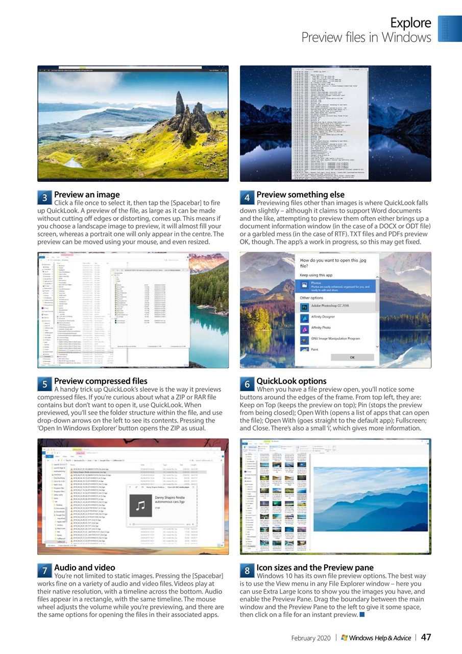 Windows Help & Advice Preview Pages