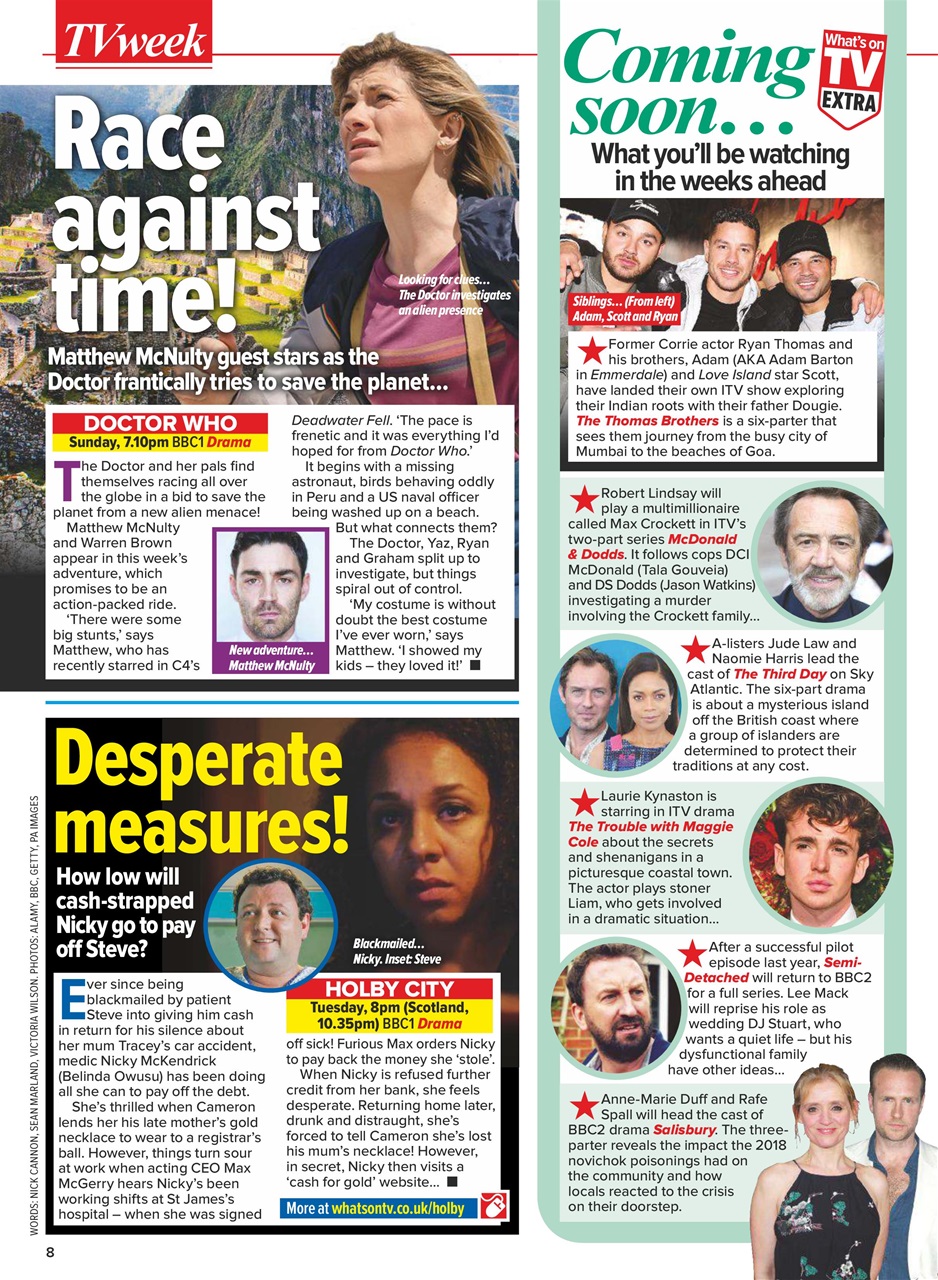 What's on TV Preview Pages