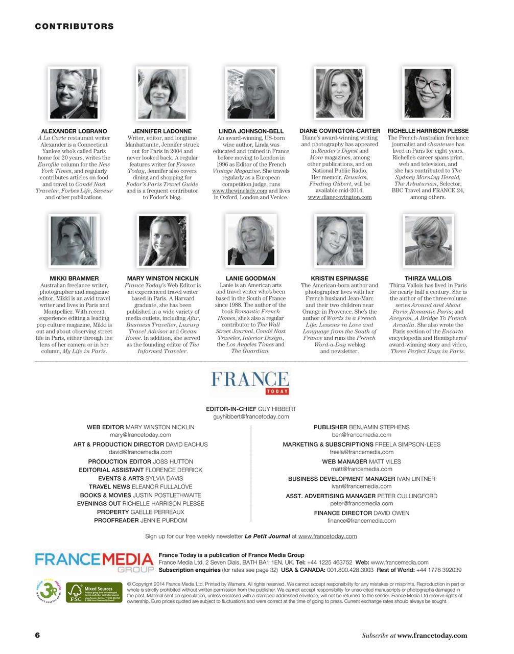 France Today Preview Pages
