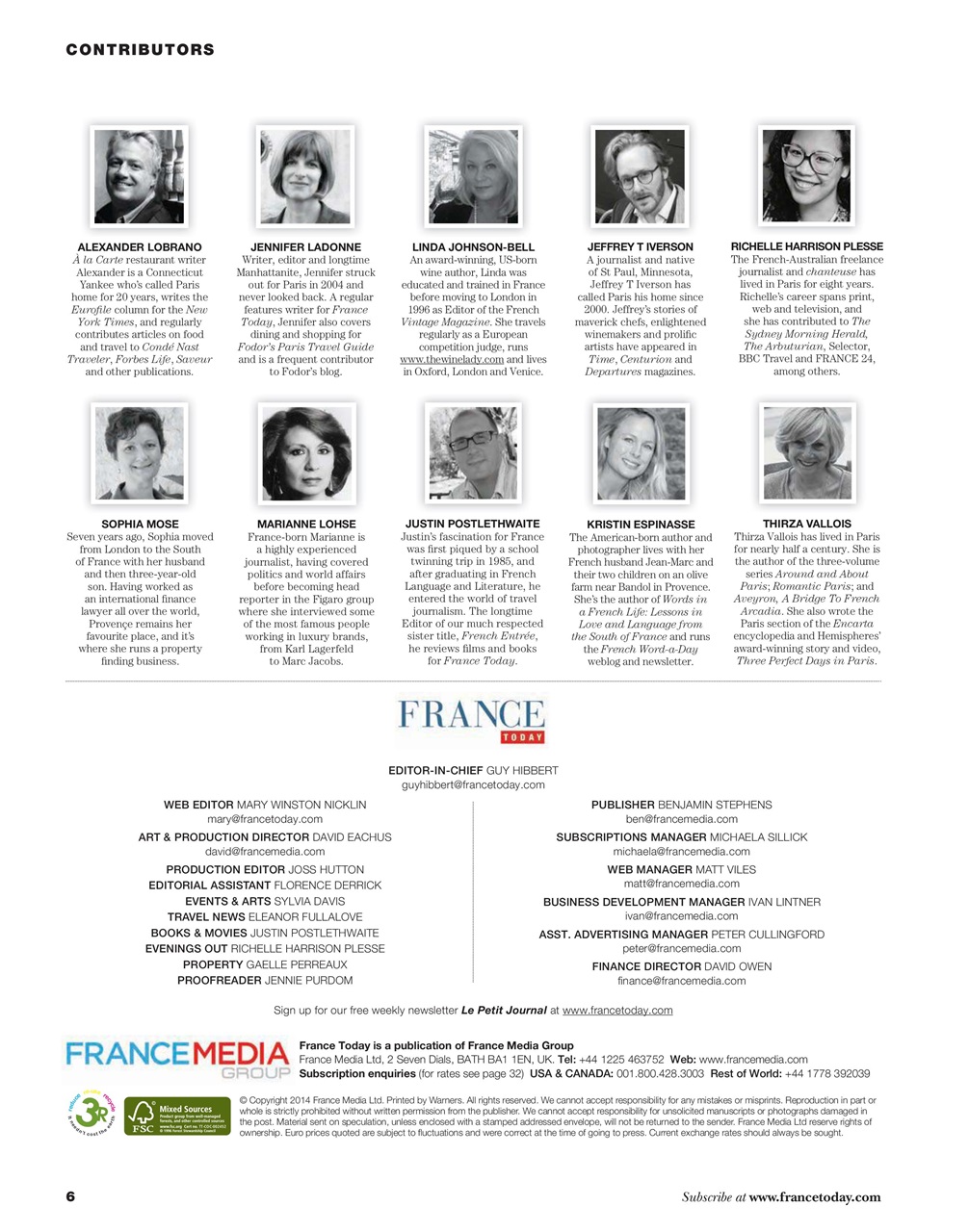 France Today Preview Pages