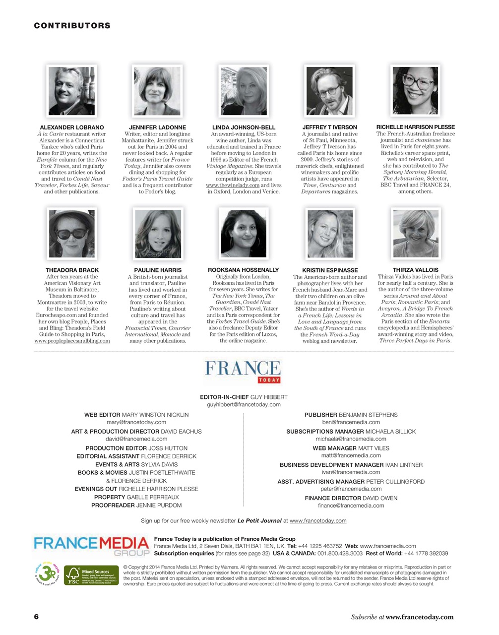 France Today Preview Pages