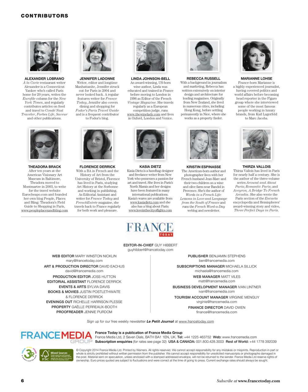 France Today Preview Pages