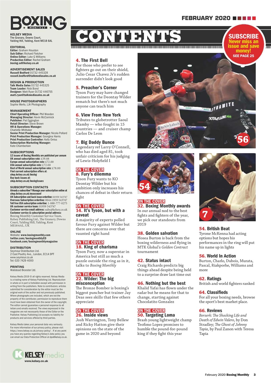 Boxing Monthly Preview Pages