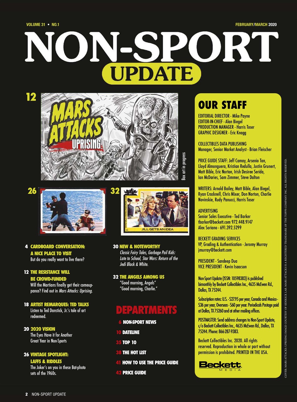 Non-Sport Update Magazine Preview Pages