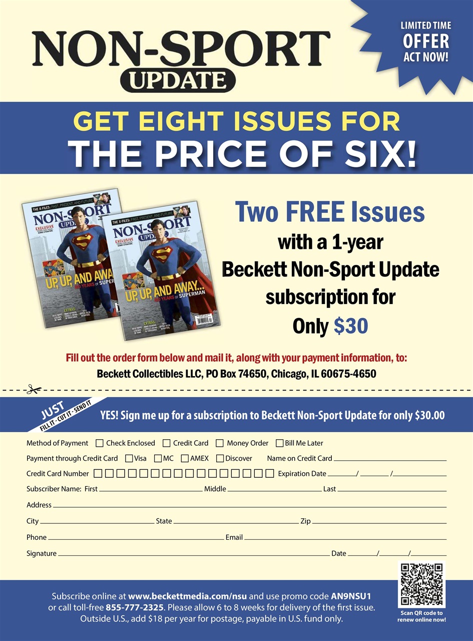Non-Sport Update Magazine Preview Pages