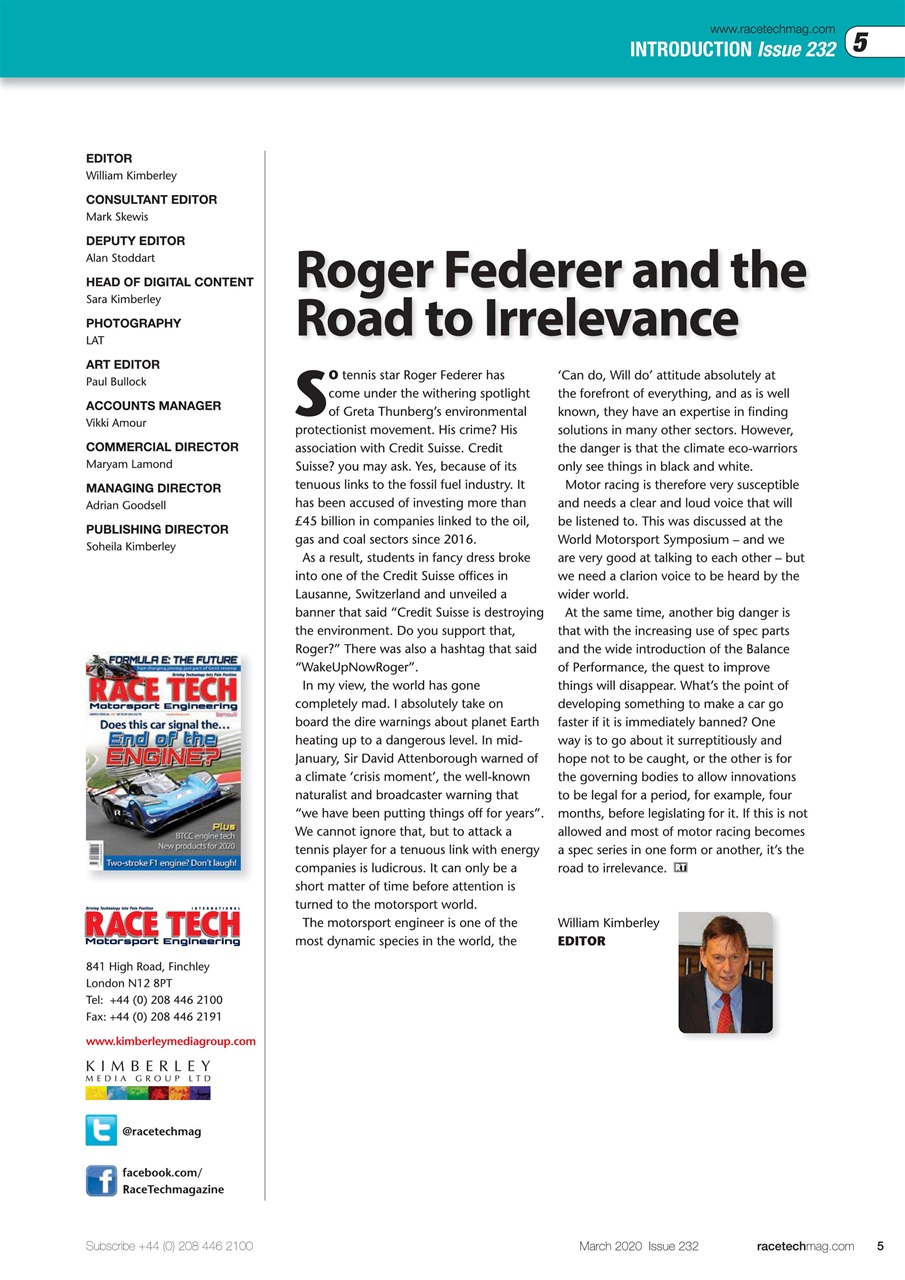 Race Tech Preview Pages