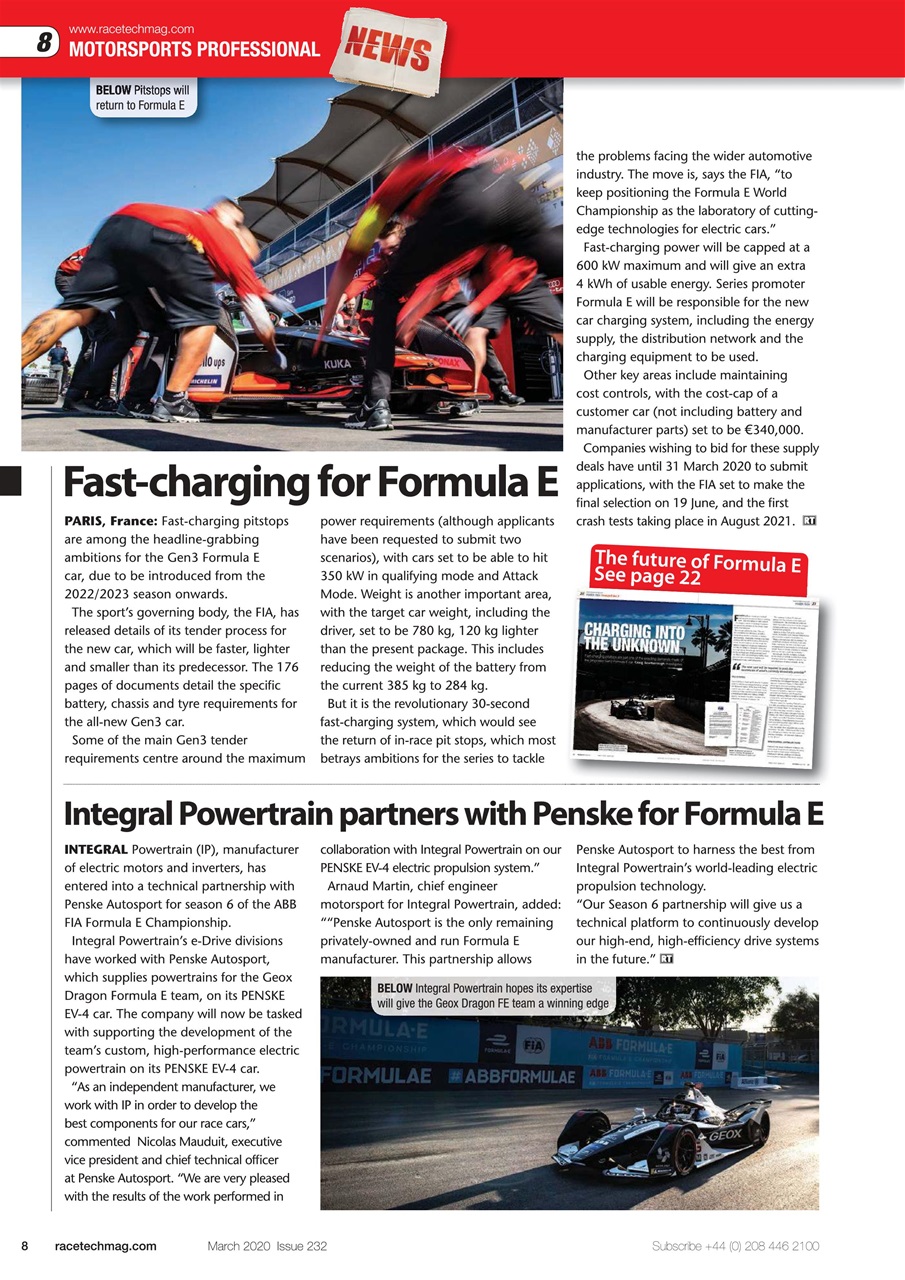 Race Tech Preview Pages