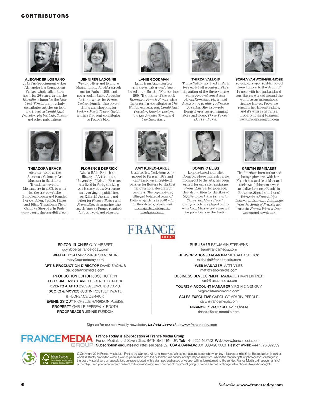 France Today Preview Pages