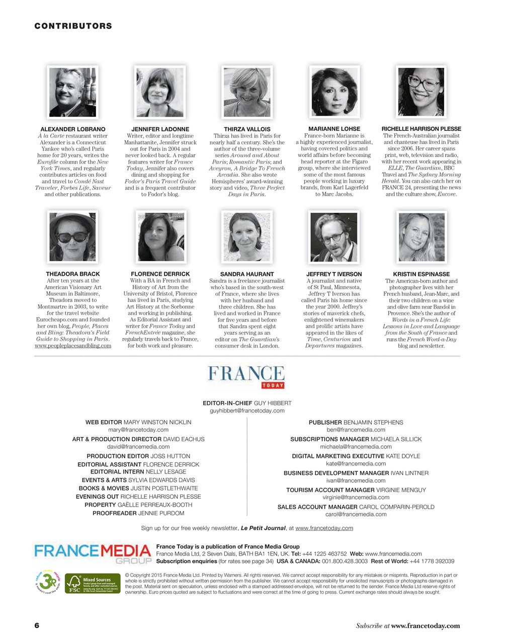 France Today Preview Pages