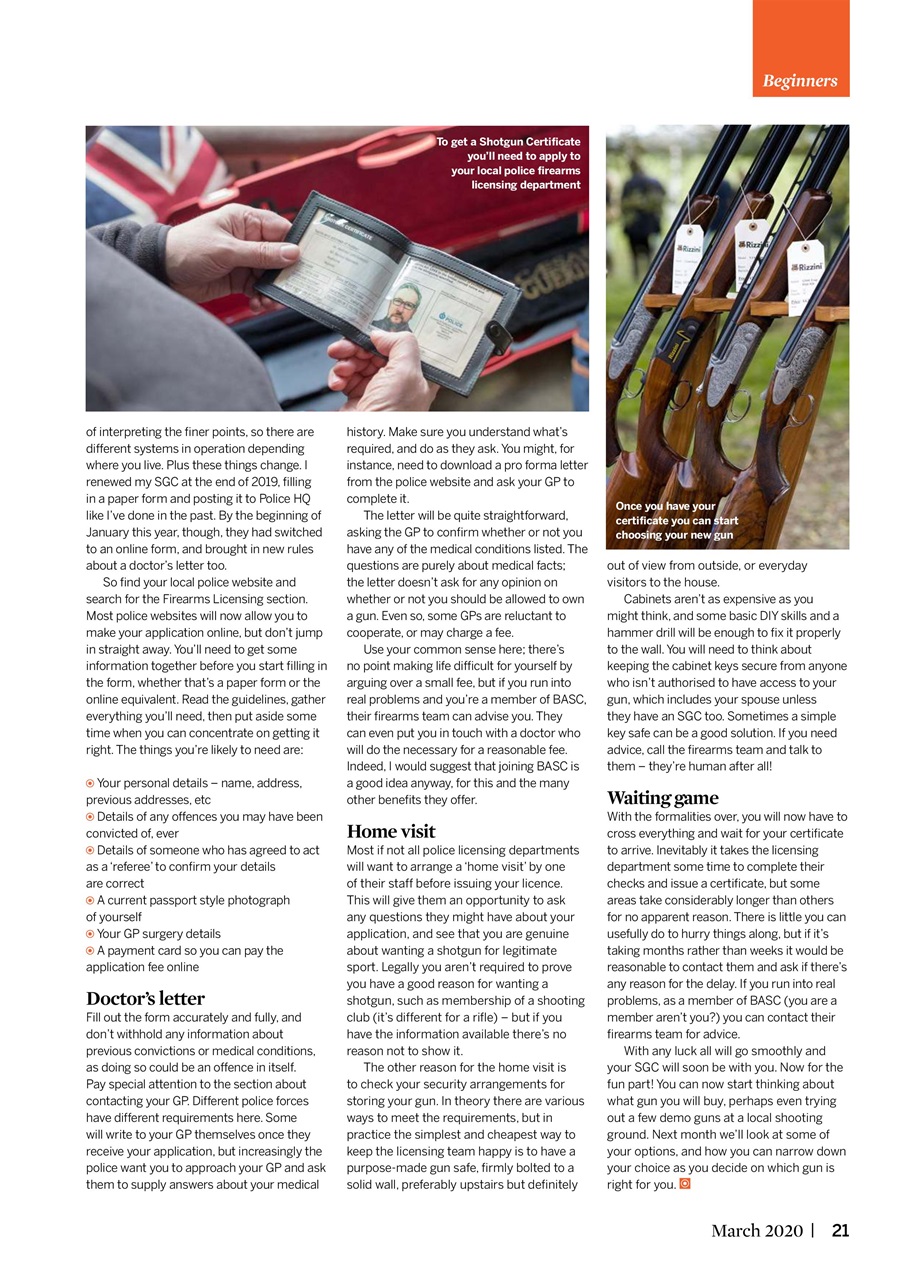 Clay Shooting Preview Pages