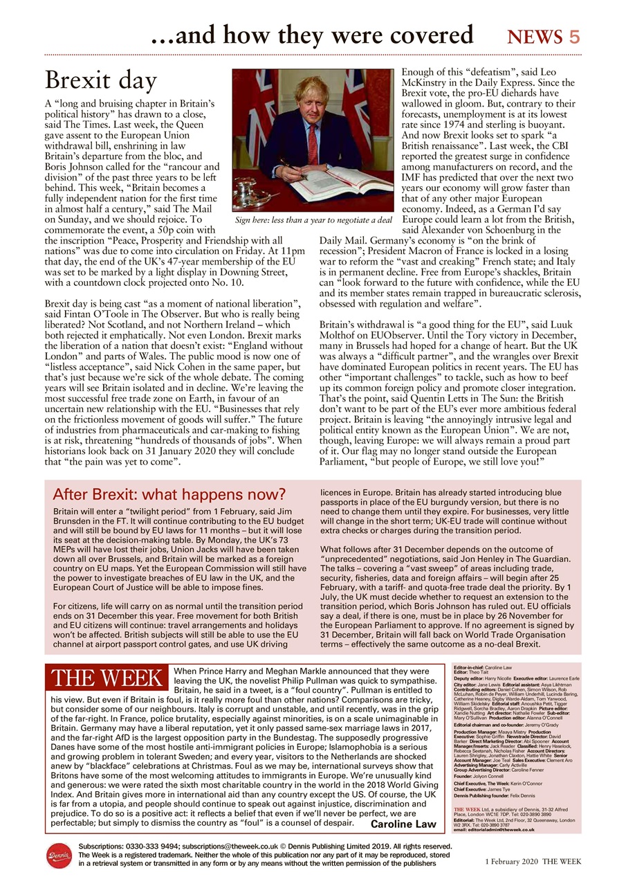 The Week Preview Pages