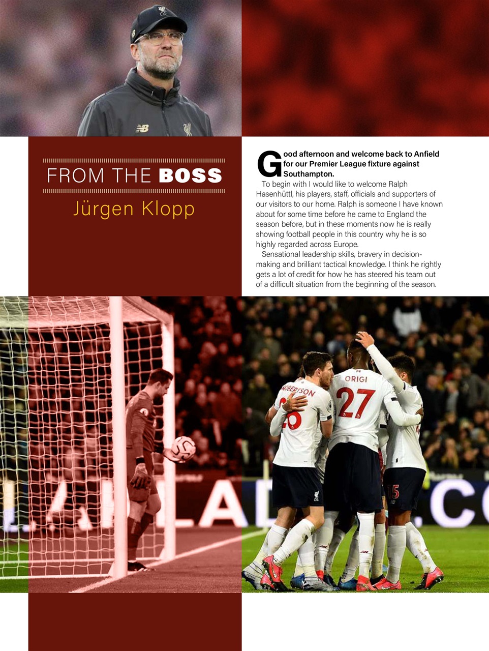 Liverpool FC Programmes Preview Pages