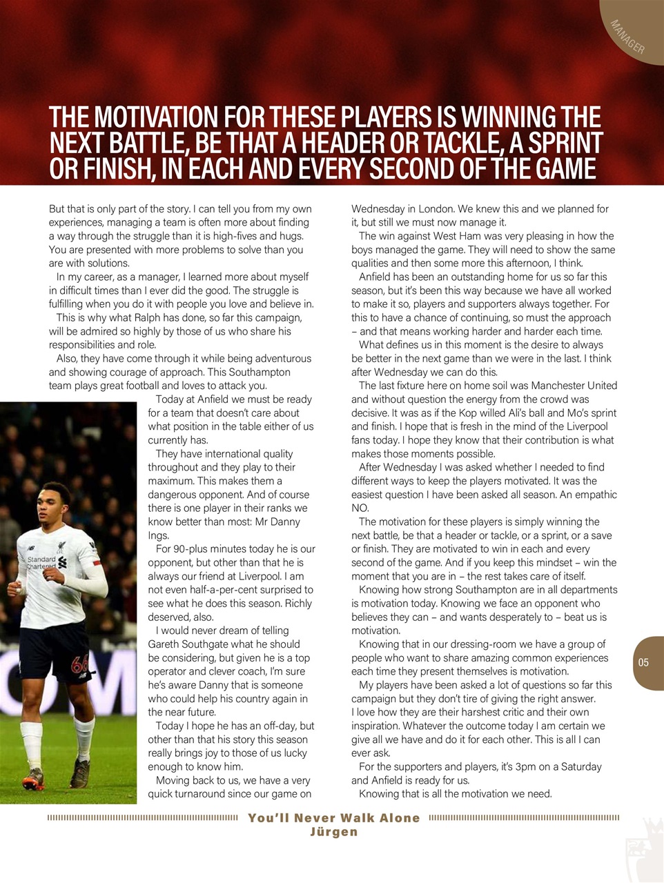 Liverpool FC Programmes Preview Pages