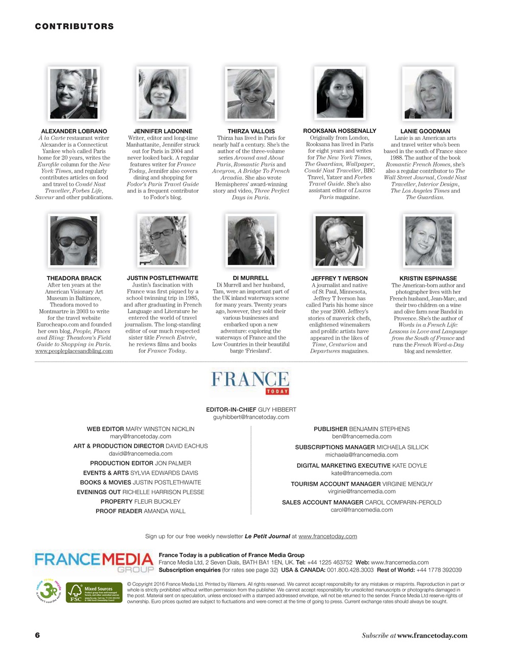 France Today Preview Pages