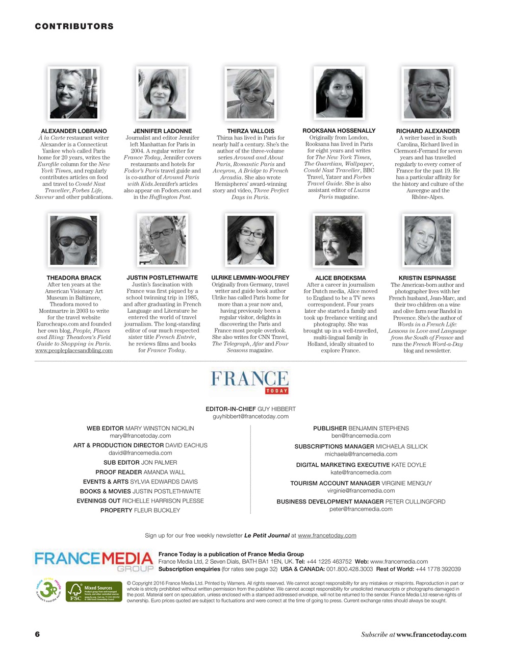 France Today Preview Pages