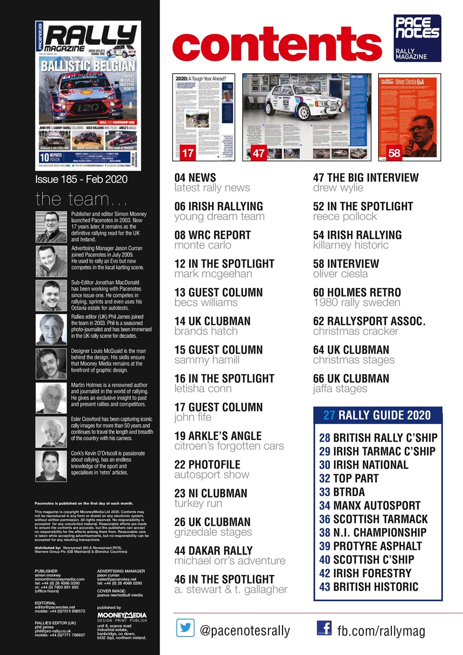 Pacenotes Rally magazine Preview Pages