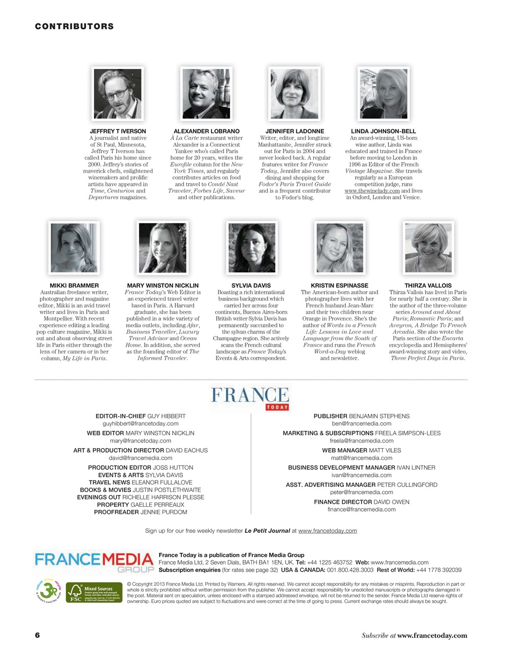 France Today Preview Pages
