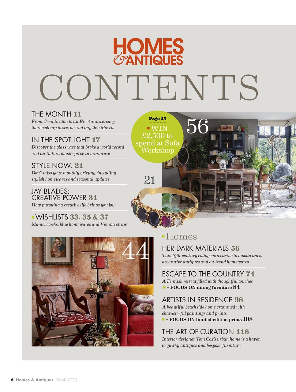 Homes & Antiques Magazine Preview Pages