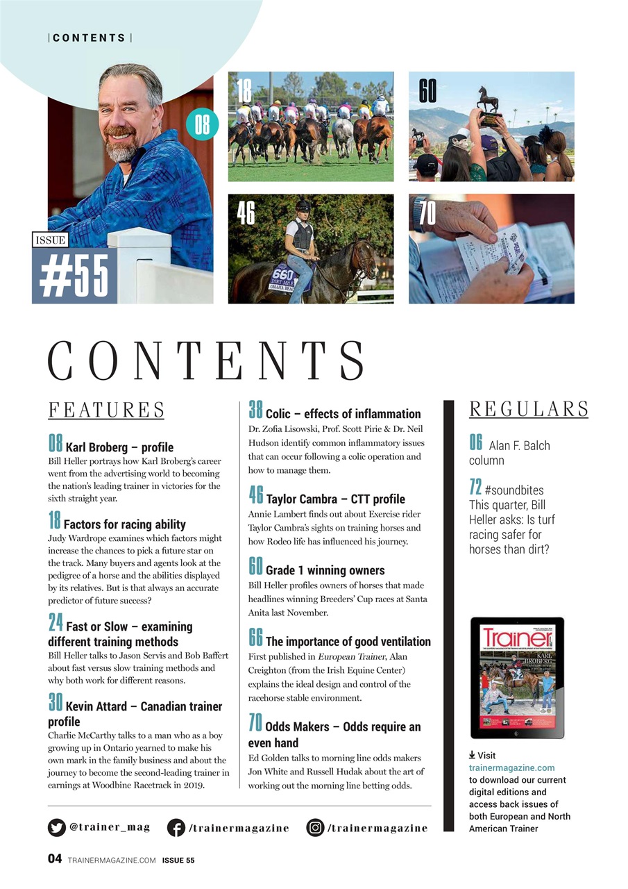 North American Trainer Magazine - horse racing Preview Pages