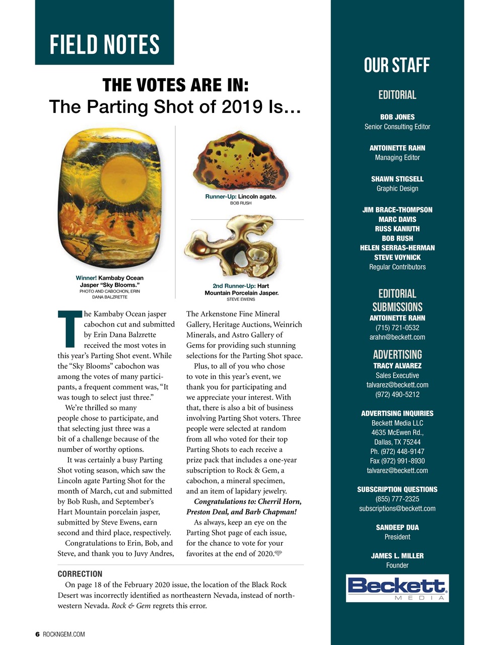 Rock&Gem Magazine Preview Pages