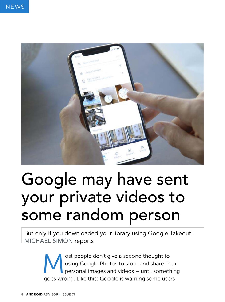 Android Advisor Preview Pages