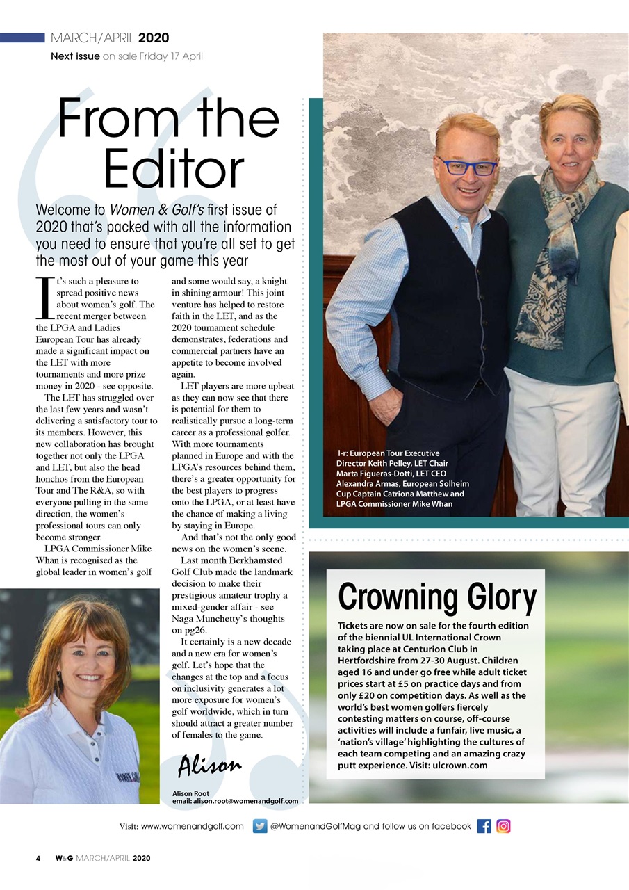 Women & Golf Magazine Preview Pages