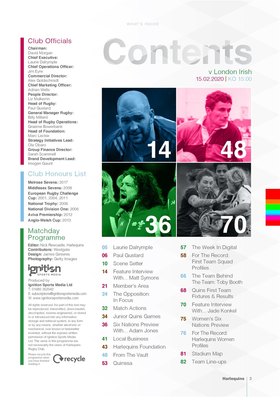 Harlequins Preview Pages