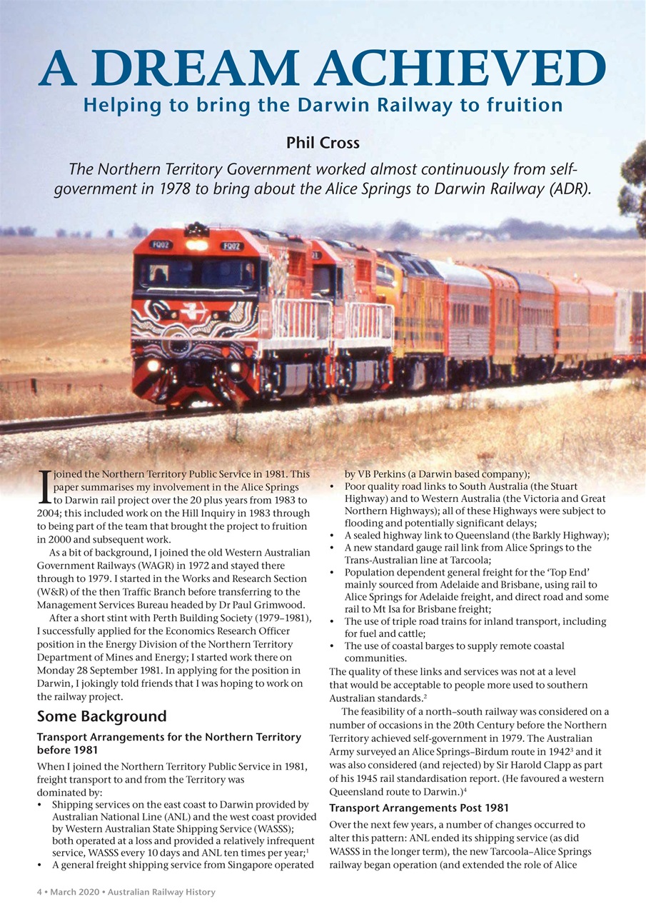 Australian Railway History Preview Pages